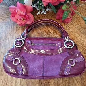 Vintage RAFE Purple Suede Patent Leather Frame Bag